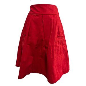 Kayce Hughes Pleated A Line Skirt with Large Pockets Sz 10 Womens (Medium) Red C
